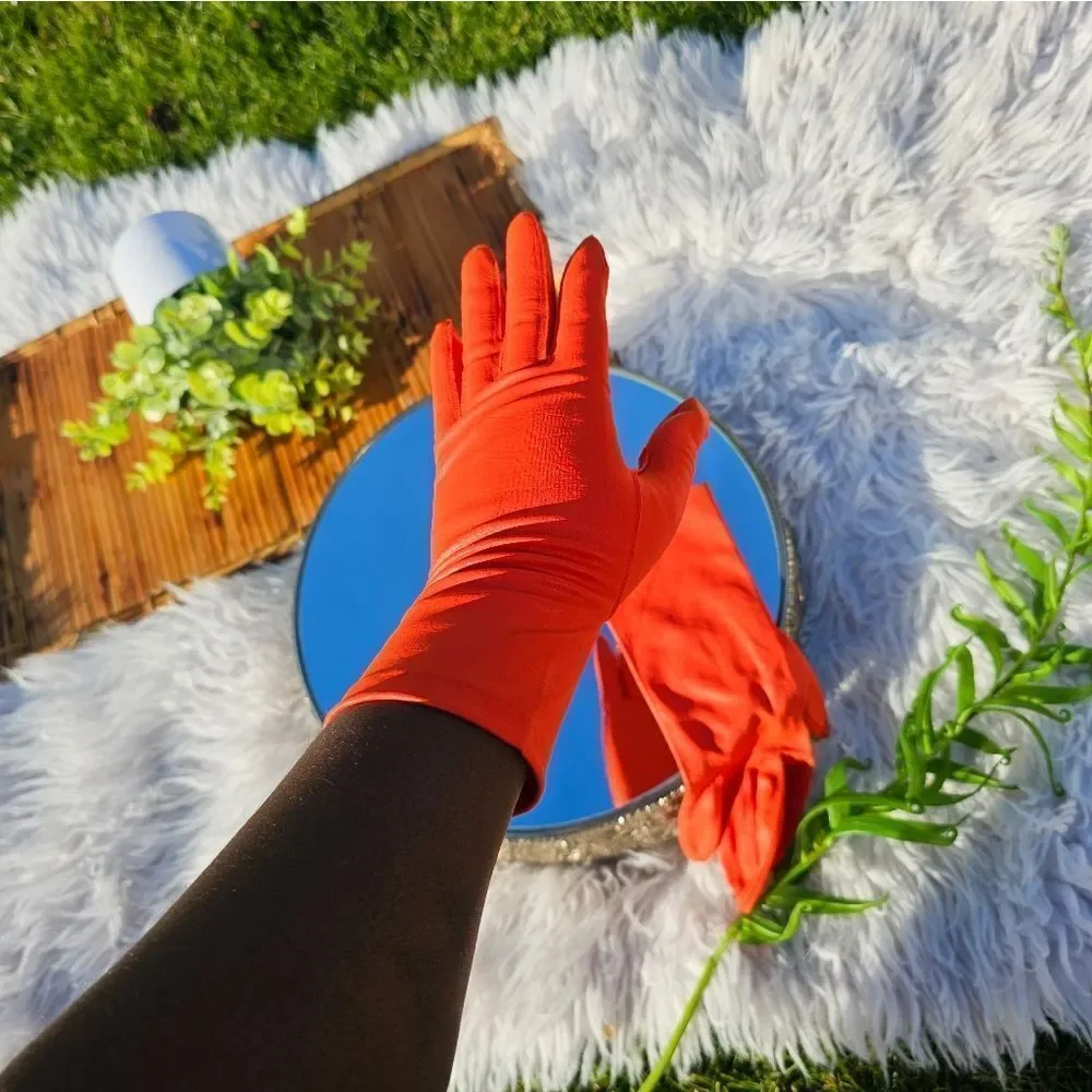 VTG Van Raalte 100% Nylon Stylish Orange Gloves. M/L Fit